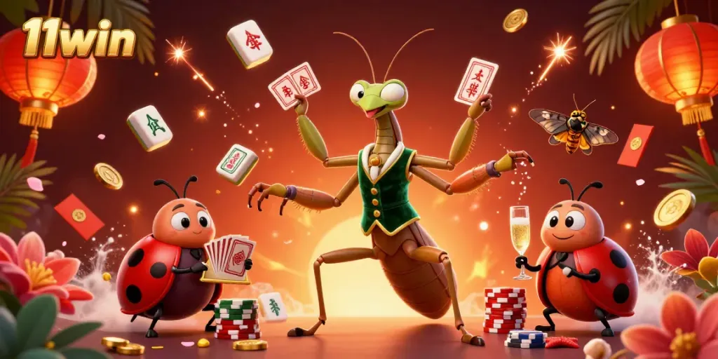 Experience the vibrant world of 11win with engaging characters in a dynamic online casino scene.
