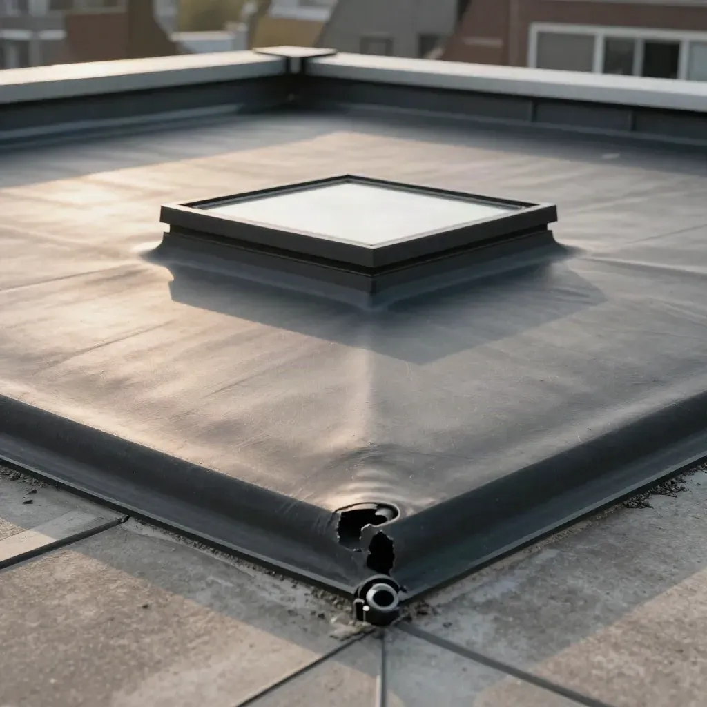 Vernieuwd plat dak met EPDM, daklicht en strakke afwerking in Utrecht.