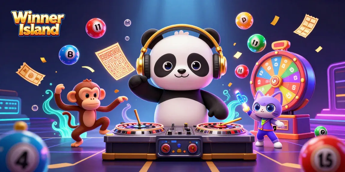 Engage in thrilling fun at Winner Island, featuring vibrant characters and dynamic game elements.