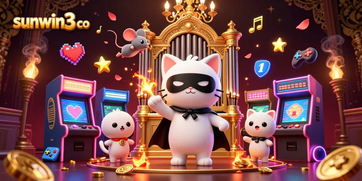 Enjoy exciting gameplay in sunwin3 co, featuring a captivating casino scene with a whimsical cartoon cat.